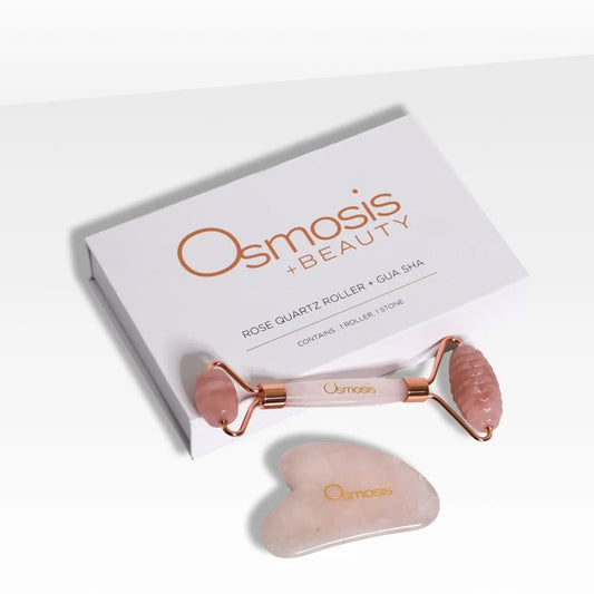 Osmosis Beauty | Rose quartz face roller og gua sha sæt